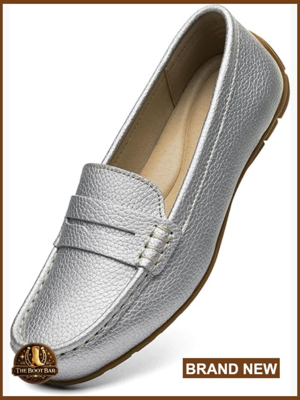 Leather Penny Loafers Slip-Ons Flat Shoes Comfortable Lightweight Office Work